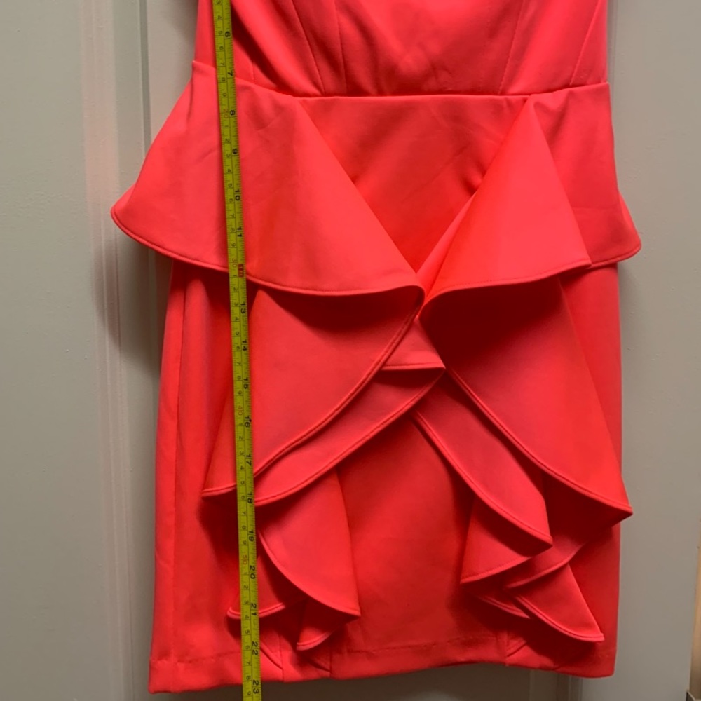 Neon Pink Ruffle Dress - Picture 4 of 9
